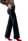 Straight Jeans With Gold Buttons at the Side in Black