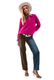 Straight Leg Color Block Jeans
