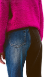Straight Leg Color Block Jeans