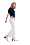 Straight Pants in White With Wide Ankles