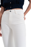 Straight Pants in White With Wide Ankles