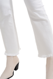 Straight Pants in White With Wide Ankles