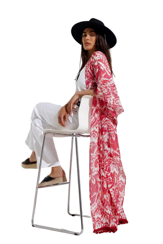 Stretch Denim Straight Jeans With 5 Pockets in White