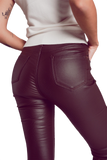 Stretch'd Faux Leather Flare Pants