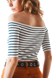 Stripe Bardot Top