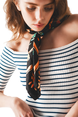 Stripe Bardot Top