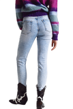 Super Skinny Jeans in Mid Rise in Light Blue Wash