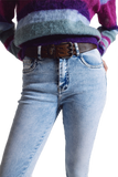 Super Skinny Jeans in Mid Rise in Light Blue Wash