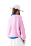 Sweater in Pink With White Stripes