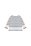 Sweater in White With Navy Stripe