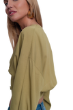 Top With Puff Sleeves in Green