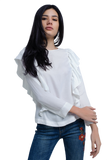 Top With Ruffle Detail in Cream