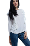 Top With Ruffle Detail in Cream