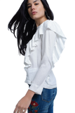 Top With Ruffle Detail in Cream