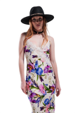 V Back Satin Beige Dress