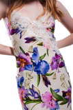 V Back Satin Beige Dress