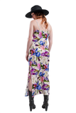 V Back Satin Beige Dress