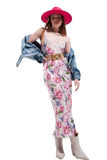 V Back  Rose Dress