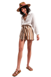 V Neck Blouse With Lace Cream