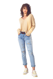 V Neck Fine Knit Sweater