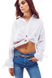 White Cropped Top