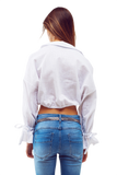 White Cropped Top