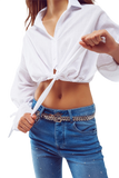 White Cropped Top