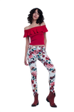 White Floral Jeans