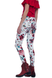 White Floral Jeans