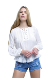 White Lace'd Up Top