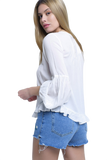 White Lace'd Up Top