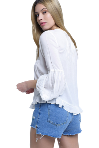 White Lace'd Up Top