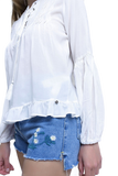 White Lace'd Up Top