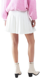 White Pleated Mini Skirt
