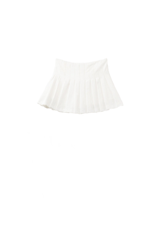 White Pleated Mini Skirt