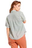 White Striped Blouse With Love Logo on Chest