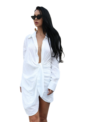 Kendra White Shirt Dress