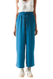 Wide Leg Drawstring Pants in Blue