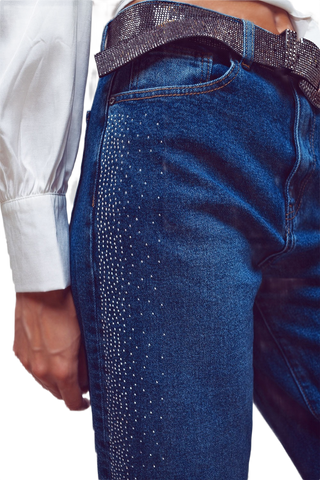 Wide Leg Diamante  Jeans