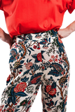 Wide Leg Pants in Beige Paisley Floral