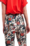 Wide Leg Pants in Beige Paisley Floral