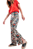 Wide Leg Pants in Beige Paisley Floral