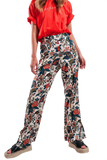 Wide Leg Pants in Beige Paisley Floral