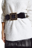Wide Sweater With Bardot Neck in White