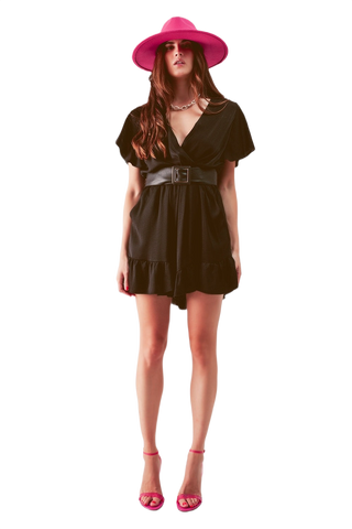 Wrap Front Frill Hem Jumpsuit