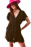 Wrap Front Frill Hem Jumpsuit