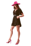 Wrap Front Frill Hem Jumpsuit