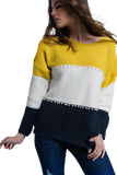 Yellow Knitted Sweater With Pearls