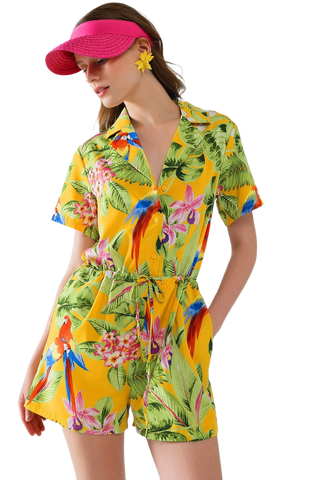 Yellow Drawstring Jumpsuit